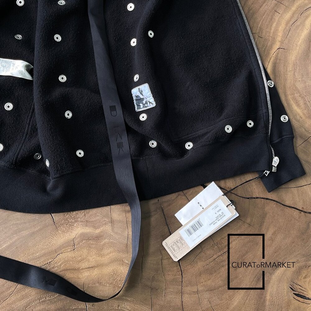 Rick Owens DRKSHDW: Jumbo Gimp Hoodie Press Stud Button Sealed Zip SS24 Lido - Picture 10 of 16